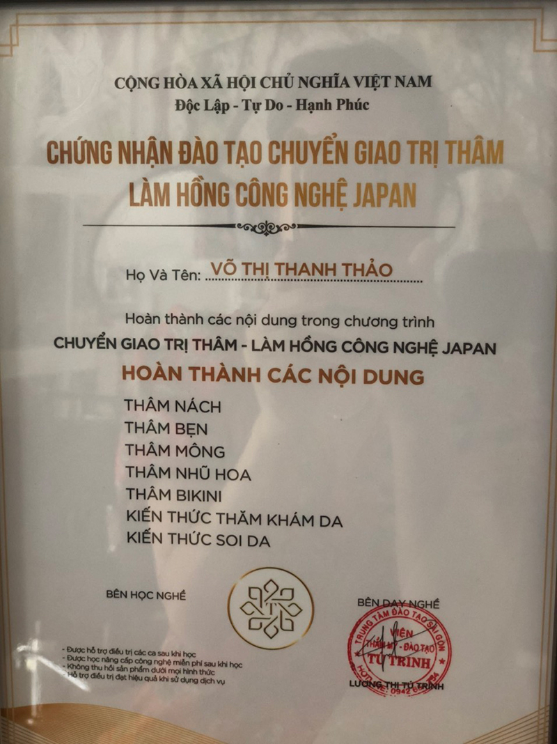 khử thâm công nghệ Nhật Bản