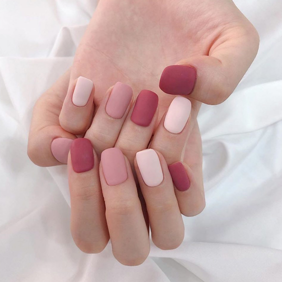 Nail sơn màu pastel Hàn Quốc